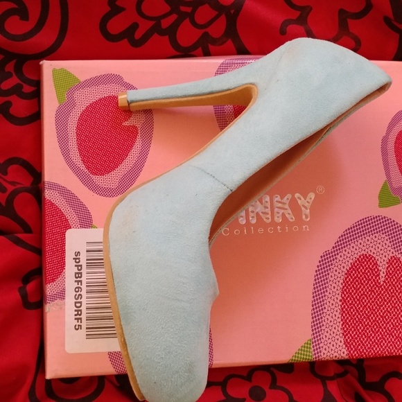 Pinky in Box green Danika Heels Suede Mint Pumps - Picture 2 of 5